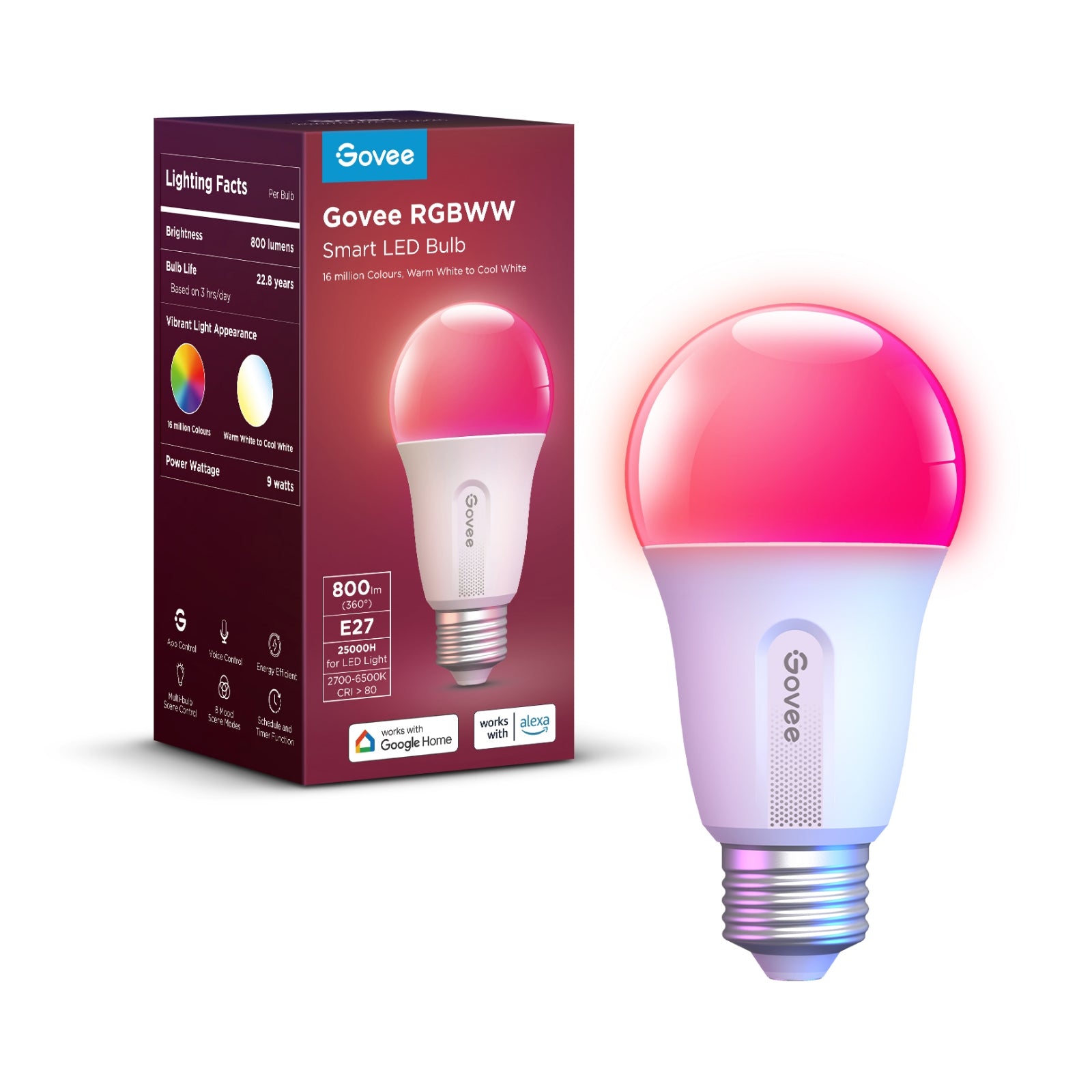 Govee Wi Fi Bluetooth Smart Light Bulb