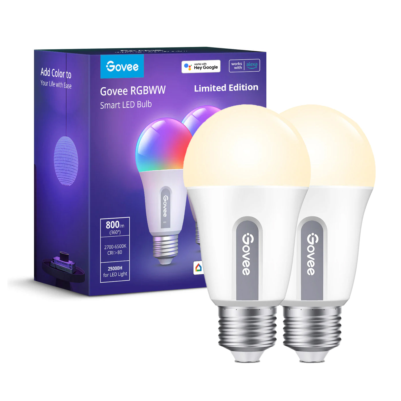 Govee WIFI & Bluetooth Smart Light Bulb E27 - 2-Pack Hard Bundle